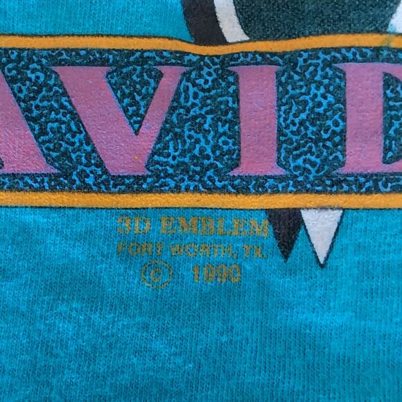 VTG 1990 Harley Davidson 3D Emblem T Shirt XL Single Stitch 90s Beach Blue USA - Picture 3 of 10